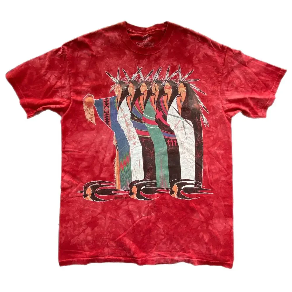 Y2K The Mountain Gina Gray Red Dyed Short Sleeve T Shirt - Adult Size L - Picture 1 of 5